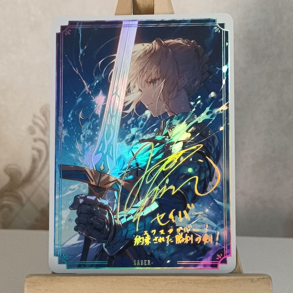 Fate My King saber Arturia Sword of Oath Gold Sign Flash Card Kích thước 86 * 59MM