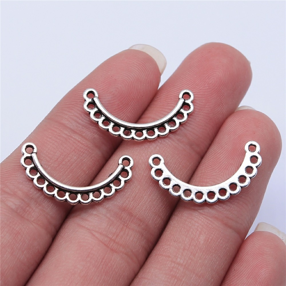 WYSIWYG 20 Chiếc 23X12 Mm Cổ Màu Bạc Bông Tai Kết Nối Để Trang Sức Làm Đồ Trang Sức DIY Phát Hiện