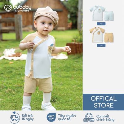 BU Baby Bộ cộc tay cài chéo Tinny Bunny, bộ sơ sinh thoáng mát | Quần áo cao cấp mềm mịn | SVS1308TN