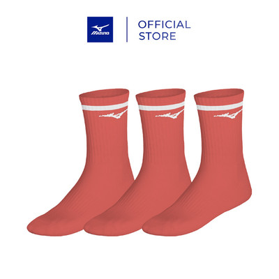 Tất/ Vớ Chạy bộ Unisex TRAINING 3P SOCKS WITH LINE Hồng Cam San Hô - 32GXCA54Z55