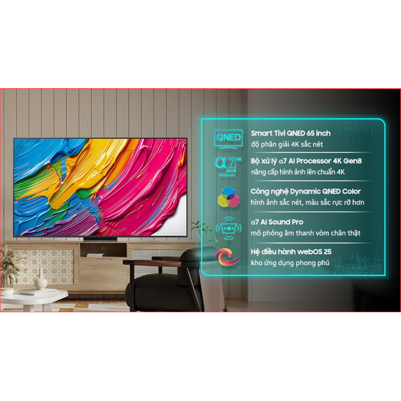 Smart Tivi QNED LG AI 4K 65 inch 65QNED81ASA 2025 - Indonesia Bảo hành hãng