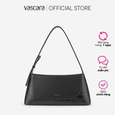 Vascara Túi Đeo Vai Vân Da Cá Sấu Nhấn Tương Phản - SHO 0301