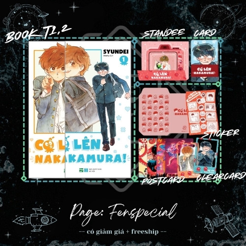 [Fenspecial] Cố Lên Nakamura - Tập 1, 2 - Bản Sưu Tầm - Sticker, Standee, Card, Postcard + Quà 1tr -