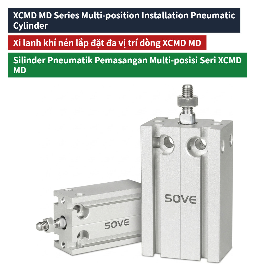 MD Double Acting Free Mounting Cylinder, Industrial Grade Pneumatic Cylinder, High Precision