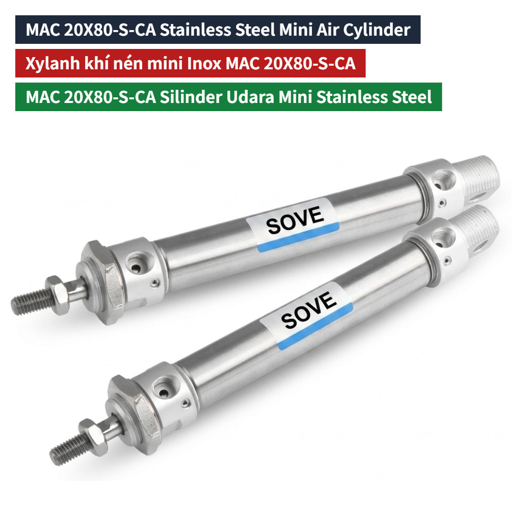 MAC Series Pivot Tail Stainless Steel Air Cylinder Stable Operation, 8kg Thrust at 0.5Mpa