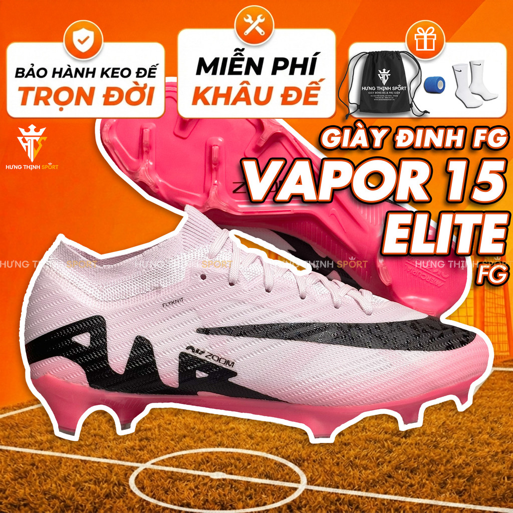 Giày Đá Bóng / Giày Đá Banh VAPOR 15 ELITE |FG Sân Cỏ Tự Nhiên| Tặng Khâu Đế + Bảo Hành Keo Đế Trọn 
