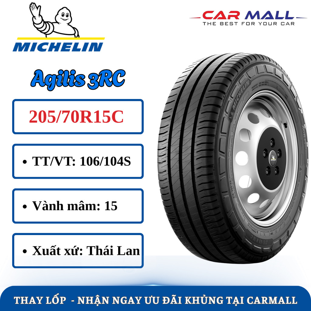 Lốp xe tải VAN MICHELIN 205/70R15C Agilis 3RC