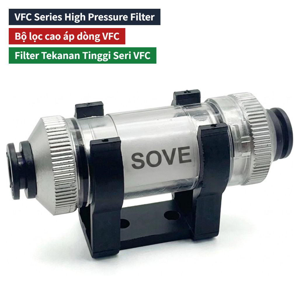 VFC Series Pneumatic Vacuum Filter Accessory for Vacuum Generator&Pump to Remove Dust,Moisture