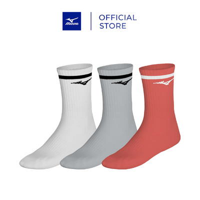 Tất/ Vớ Chạy bộ Unisex TRAINING 3P SOCKS WITH LINE Trắng Cam - 32GXCA54Z81