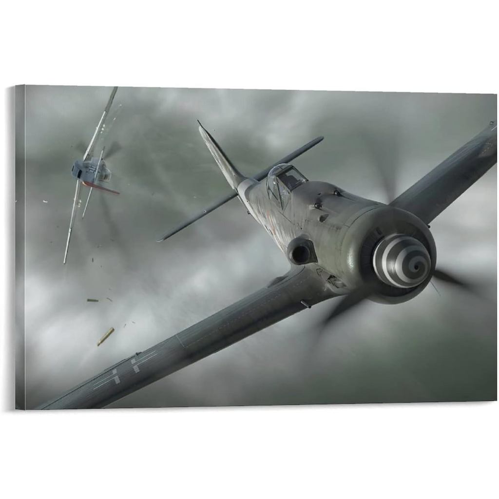 Poster chiến đấu đầu Rucatto giữa Fw190 Dora và P-51 D Mustang Canvas Art Poster và In ảnh nghệ thuậ