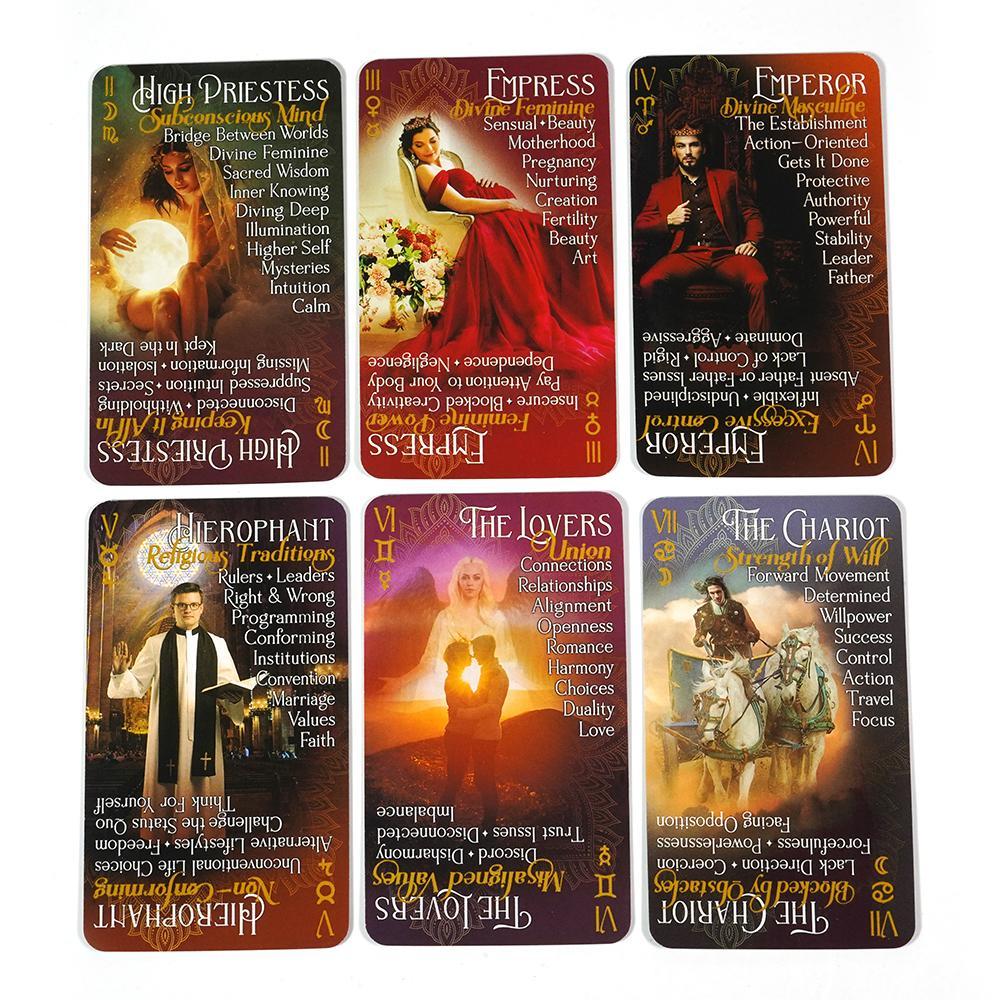 Bộ bài Tarot 10.3 * 6cm IN2IT với từ khóa 78 lá bài Tarot Bộ bài Oracle Bộ Tarot dành cho người mới 