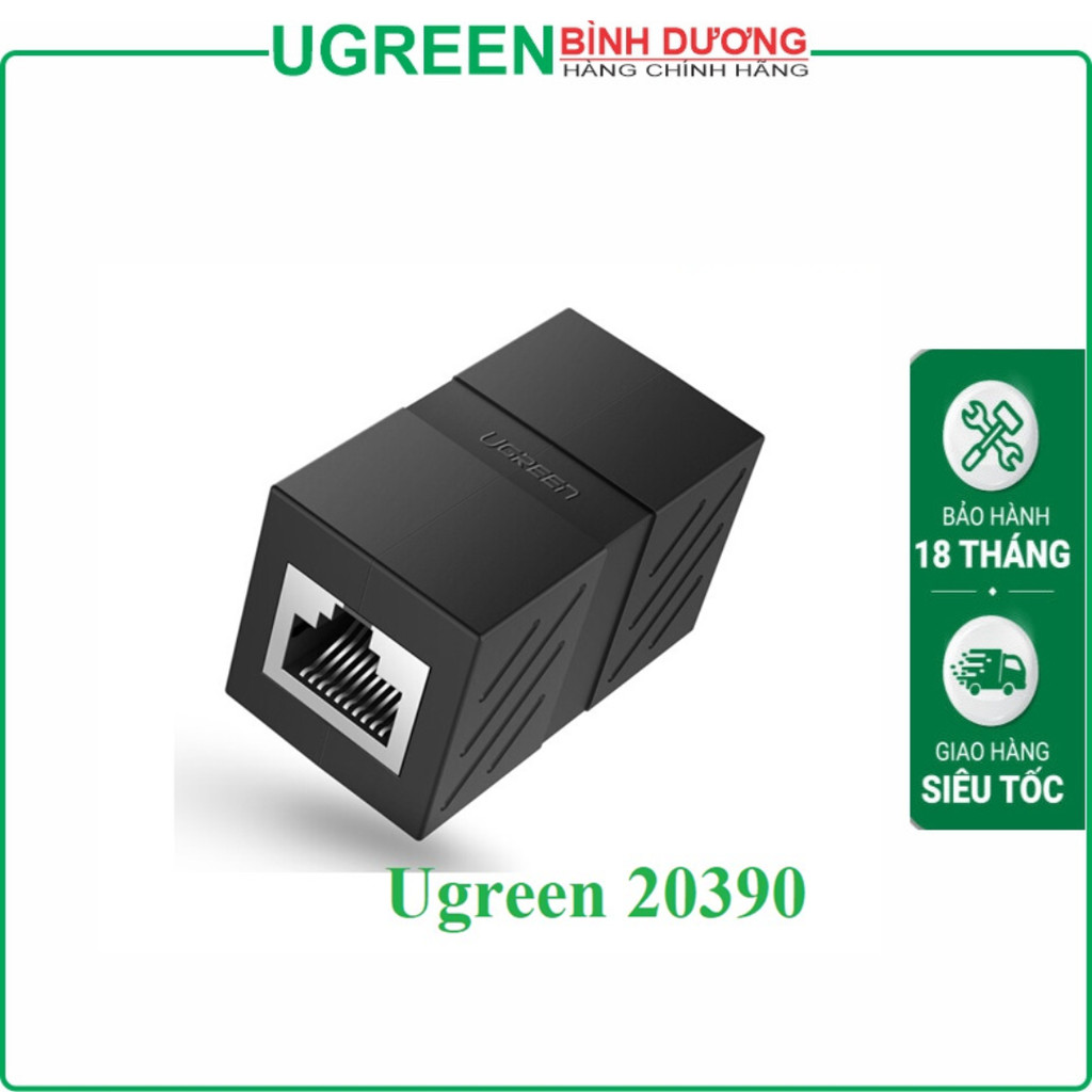 Đầu nối mạng Lan Nối 2 đầu RJ45 (Tốc độ 10Gb) màu đen Ugreen 20390