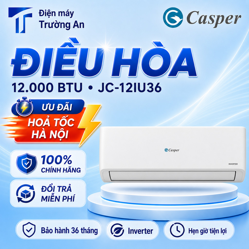 Máy lạnh Casper Inverter 1.5 HP JC-12IU36
