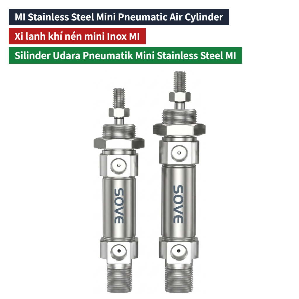 MI Mini Pneumatic Cylinder , Single Acting, Stainless Steel Piston Rod Corrosion-Resistant