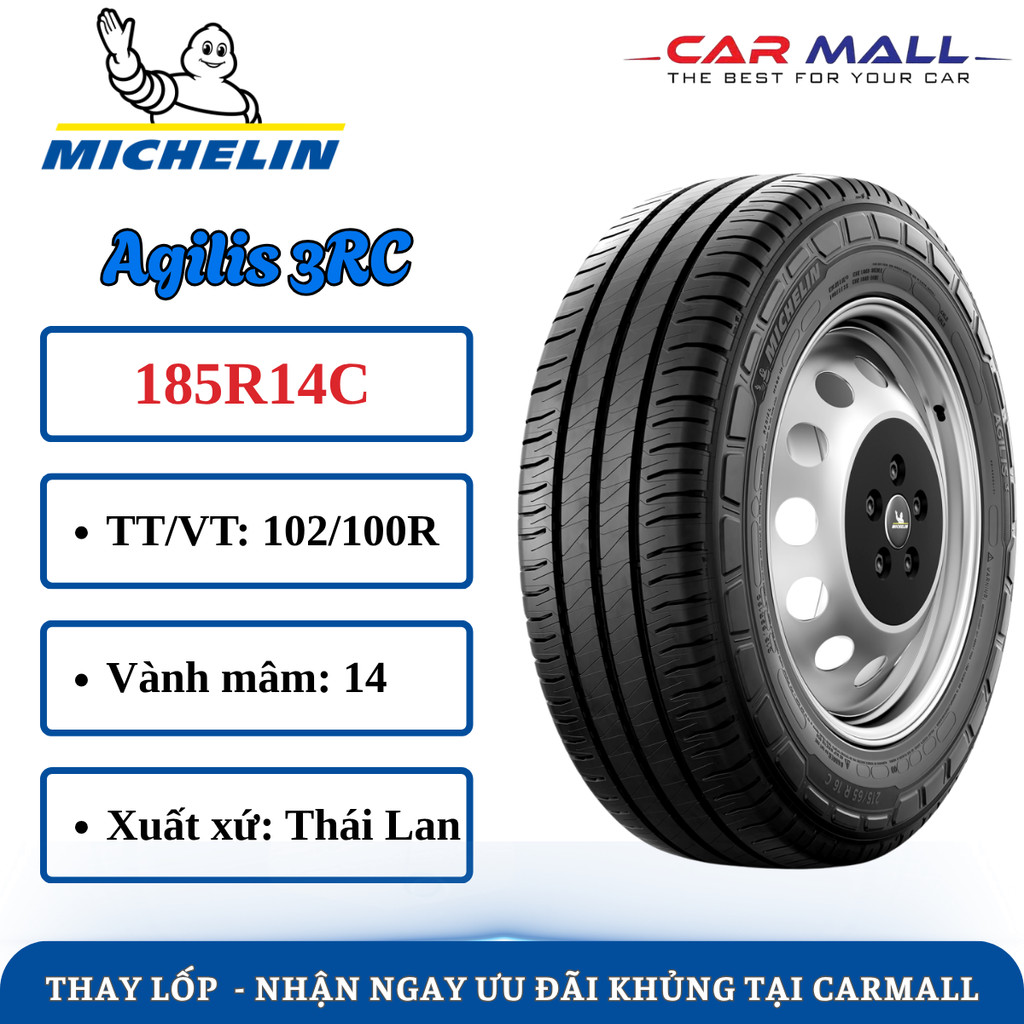 Lốp xe tải VAN MICHELIN 185R14C Agilis 3RC