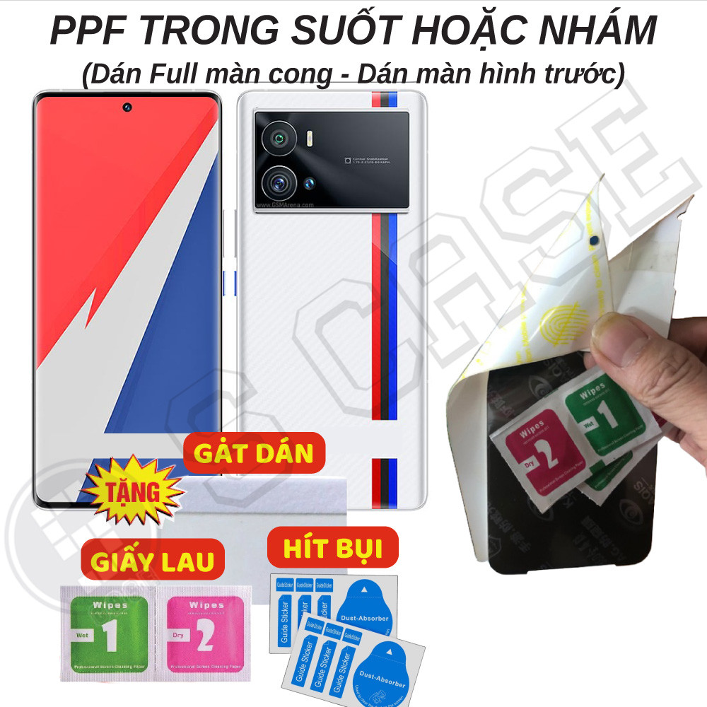 Dán PPF Full Màn Cho Vivo iqoo 9 Pro 5G - Trong Suốt Hoặc Nhám Mờ Chống Vân Tay