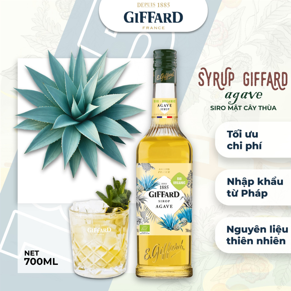 Syrup siro Giffard Agave 750ml Có Xuất Hoá Đơn VAT Dùng Pha COOKTAIL Trà Sữa Trà Trái Cây