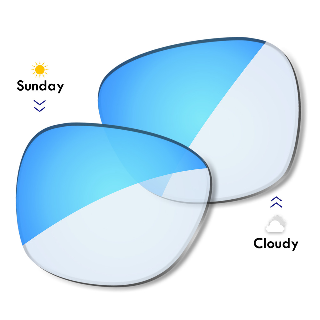 AUTO Clear to Blue-Photochromic Lens Thay thế cho kính thông minh Wayfarer RW4006 RW4012 50MM