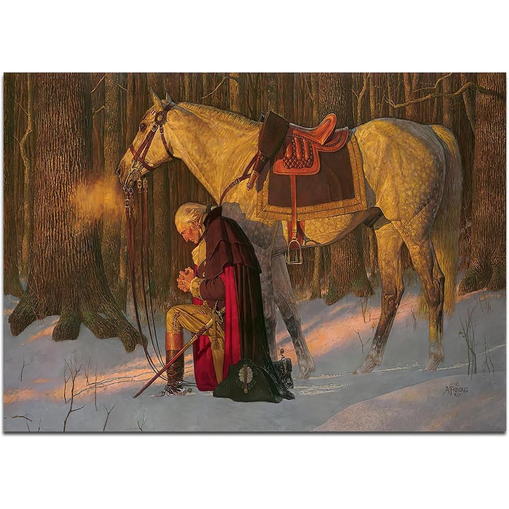 MTHGH George Washington lời cầu nguyện tại thung lũng rèn Tranh sơn dầu cổ điển Canvas Art HD In Pos
