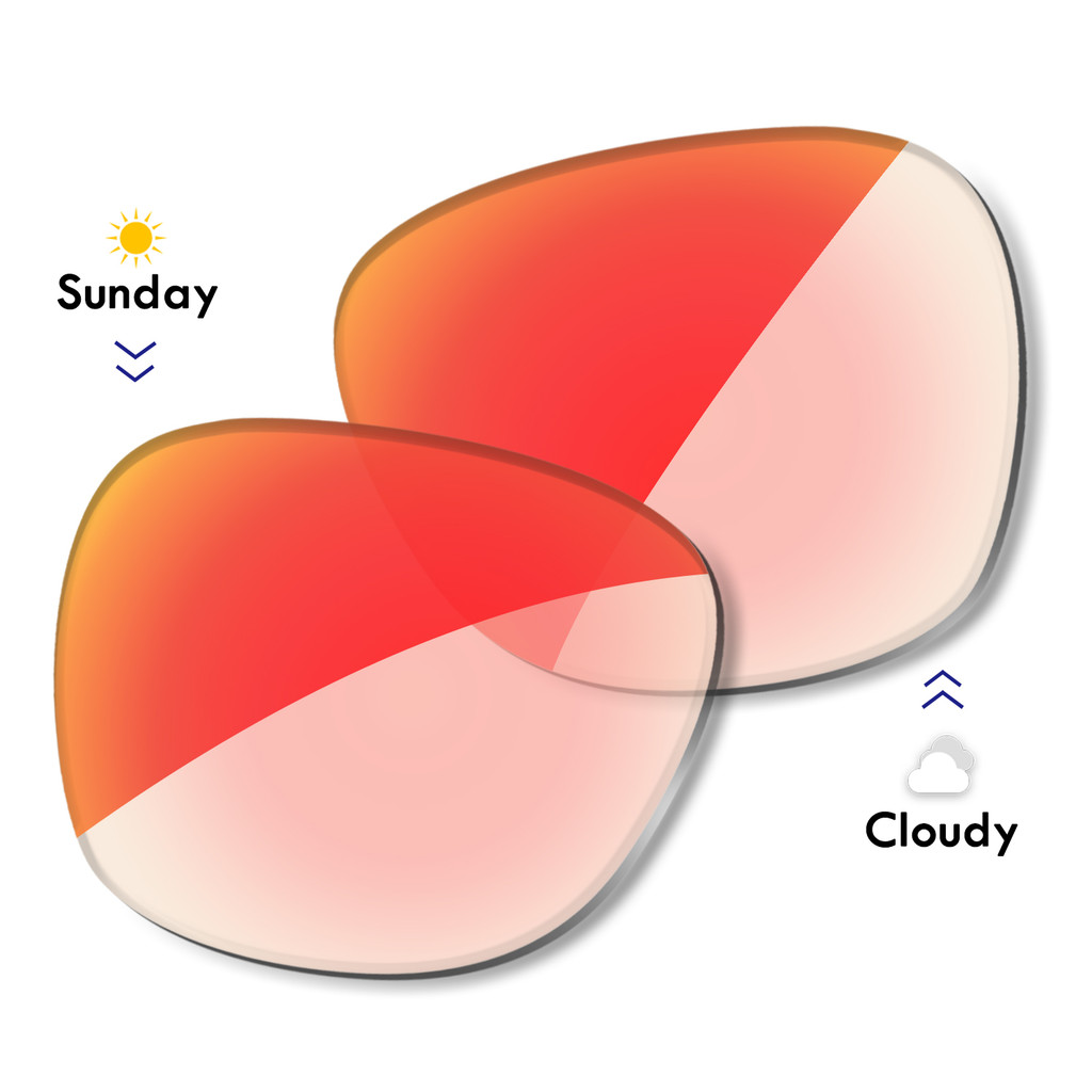 AUTO Clear to Red-Photochromic Lens Thay thế cho kính thông minh Wayfarer RW4006 RW4012 50MM
