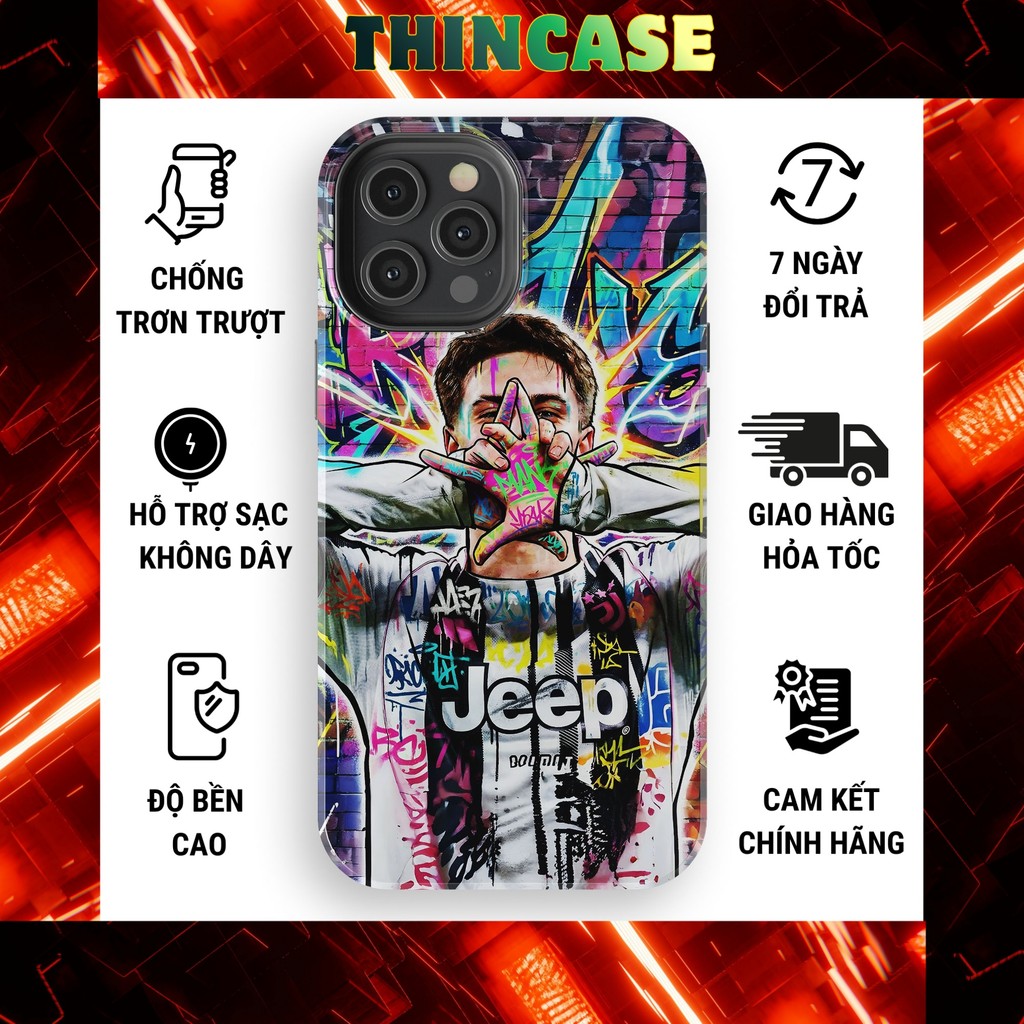 Ốp lưng iPhone Paulo Dybala hình nền lưng cứng bóng cho iphone 11-17 Pro Max Plus Xs bảo vệ camera