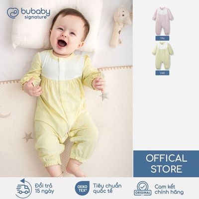 BU Baby Bộ liền Body Signature - N dài tay cài giữa bé gái | Quần áo cao cấp mềm mịn | SVS210200
