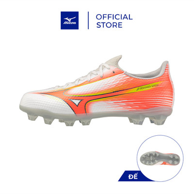 Giày Bóng đá Trẻ em MIZUNO ALPHA III SELECT JR Trắng/Cam cháy/Vàng ánh xanh - P1GB266554