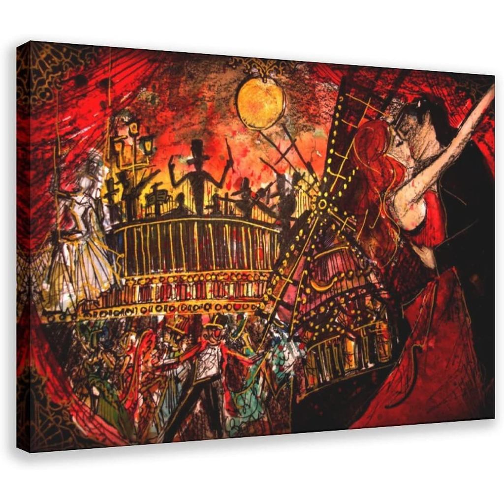 Pigalle Red Light District-Moulin Rouge Classic Movie Poster 05 Canvas Poster Trang Trí Phòng Ngủ Ph