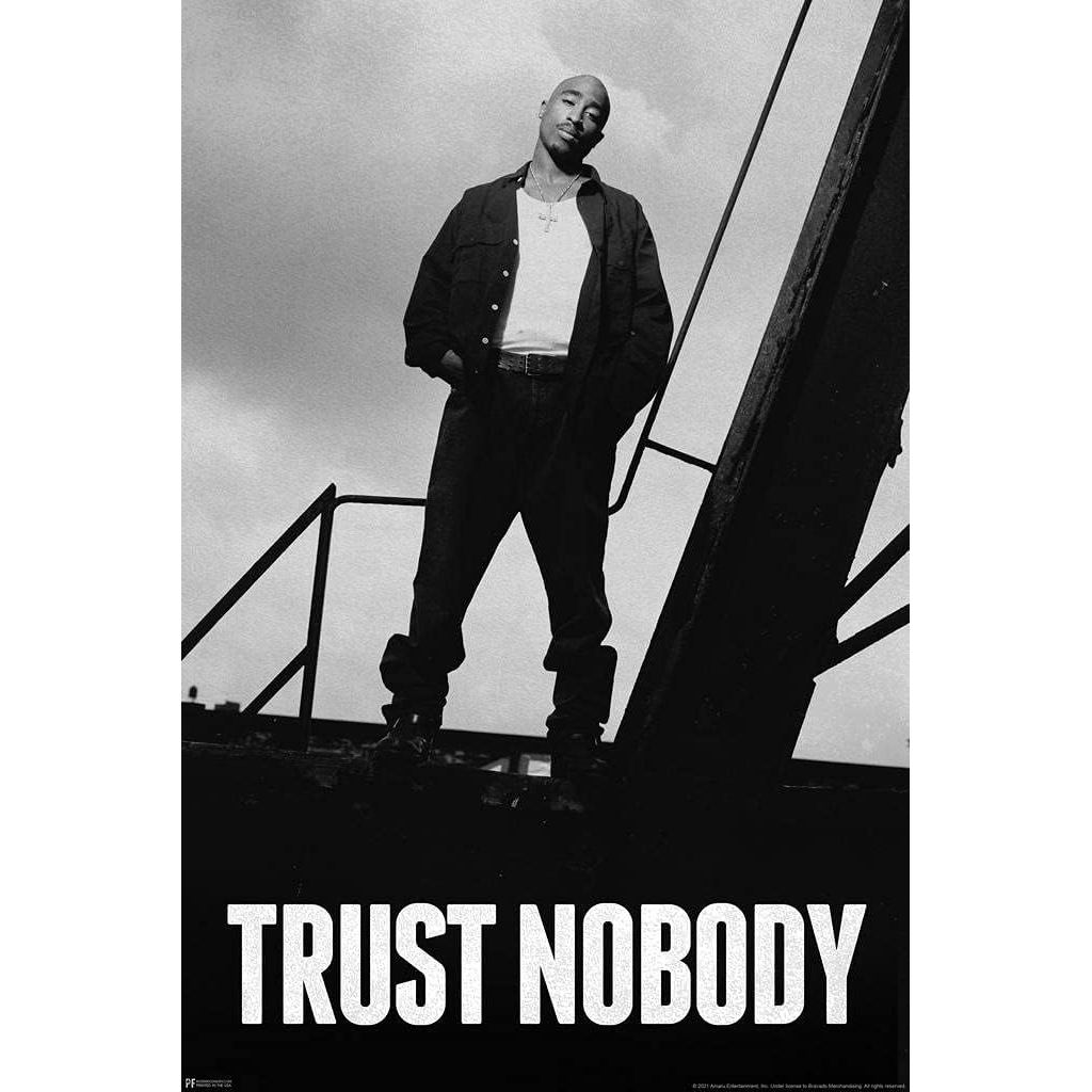 Tupac Poster 2Pac Poster Tin Tưởng Không Ai Tupac Trích Dẫn 90 Hip Hop Rapper Áp Phích Cho Phòng Thẩ