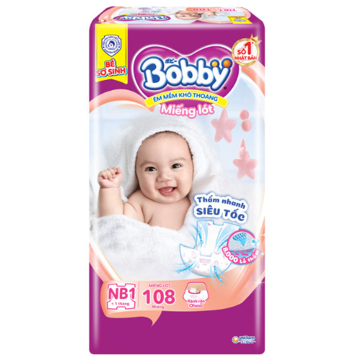 Miếng lót Bobby NB1 108 miếng (dưới 1 tháng)
