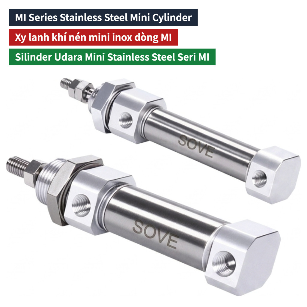 MI Mini Cylinder Stainless Steel Cylinder Corrosion Resistant Pneumatic Actuator for Machinery