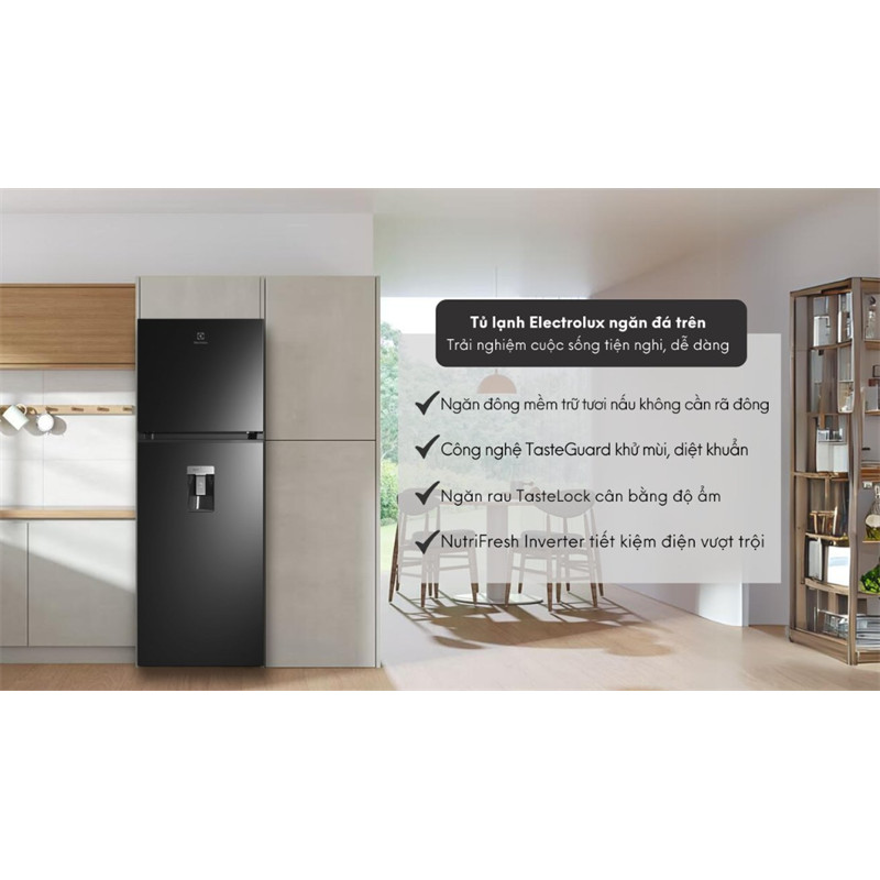 Tủ lạnh Electrolux Inverter 312 lít ETB3440M-H 2024 - Thái Lan Chính hãng Phân Phối