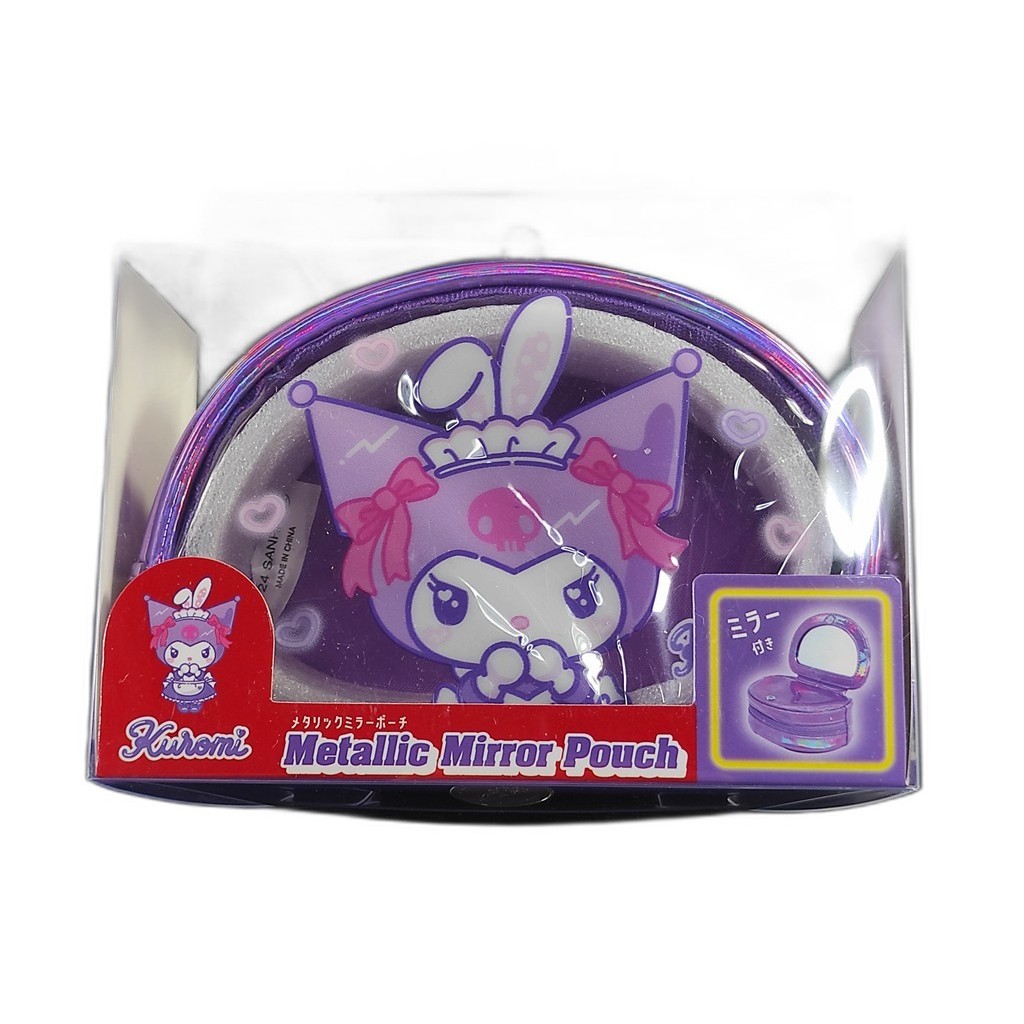 Túi đựng mỹ phẩm Kuromi kim loại với Sanrio Mirror Limited Donki Bìa từ tính