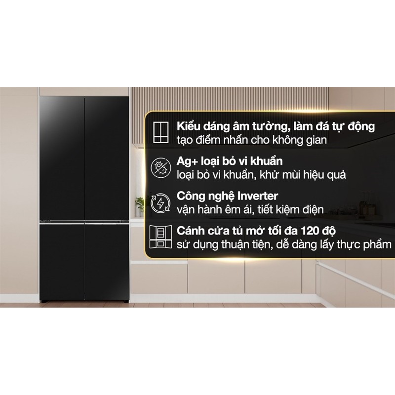 Tủ lạnh Panasonic Inverter 510 lít Multi Door NR-X561BK-VN​ 2024 Chính hãng Phân Phối