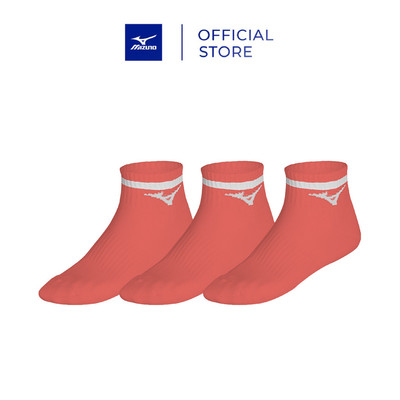 Tất/ Vớ Chạy bộ Unisex TRAINING MID 3P WITH LINE Hồng Cam San Hô/Xanh xám trầm/Xanh mạ non - 32GXCA25Z55