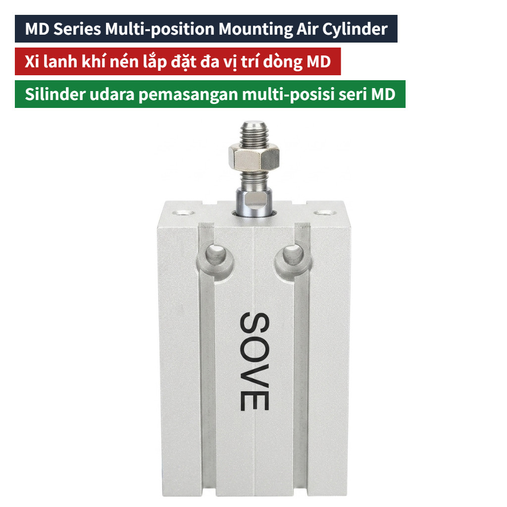 MD Series Free Mounting Cylinder, Hard Anodized Cylinder Body, Imported Seals