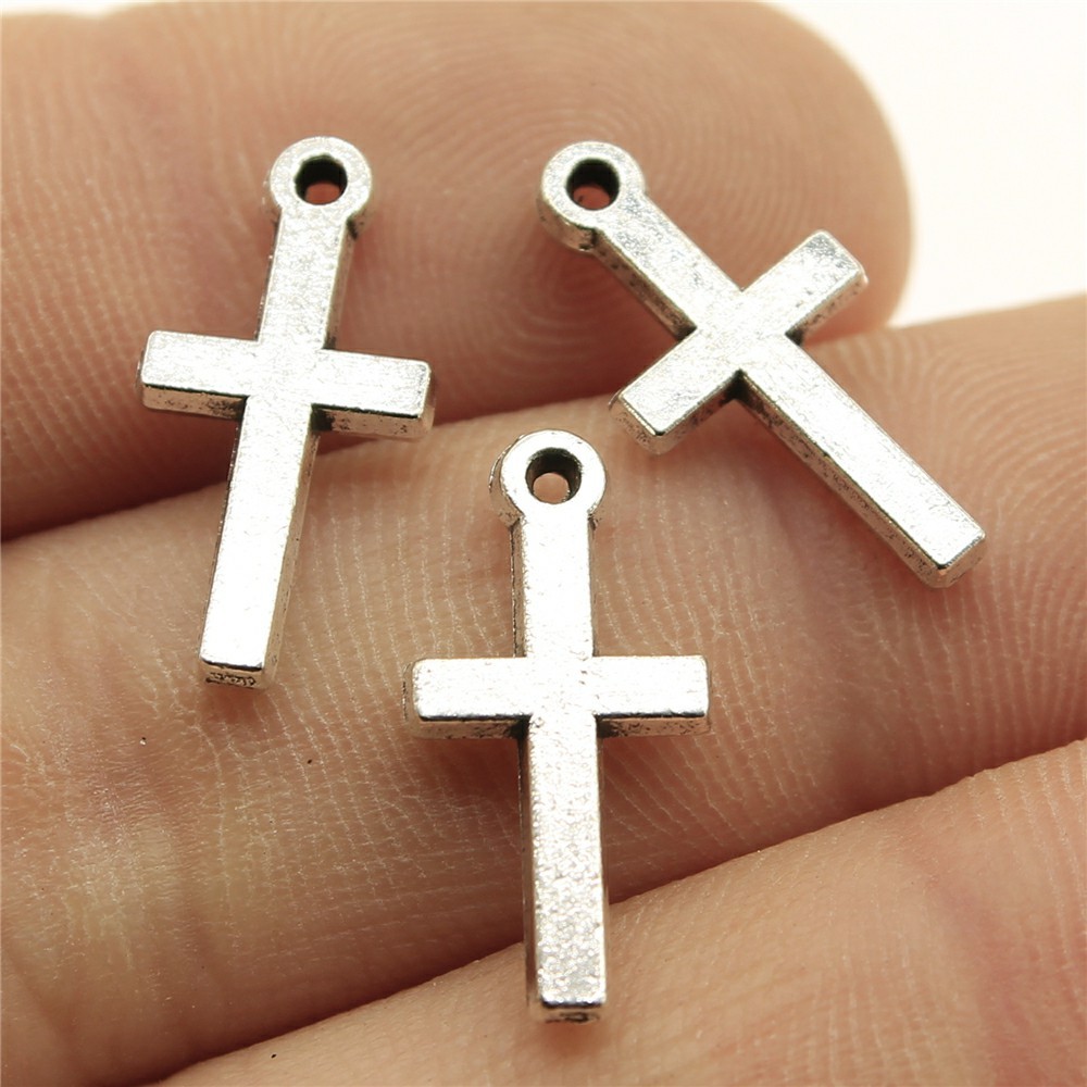 WYSIWYG 20 Chiếc 9X19 Mm Quyến Rũ Christian Thánh Giá Để Trang Sức Làm Quyến Rũ Chữ Thập Nhỏ Trang S