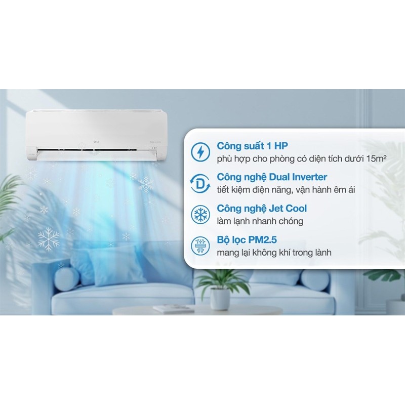 Máy lạnh LG Inverter 1 HP IEC09M1 2025 - Thái Lan Phân phối chính hãng