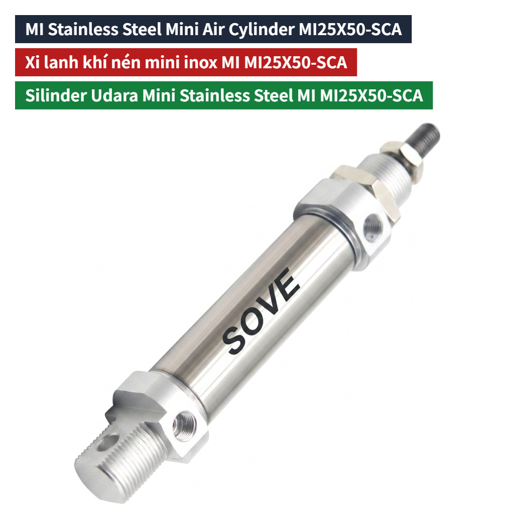 MI Round Tail Stainless Steel Mini Cylinder Double Acting Pneumatic Cylinder