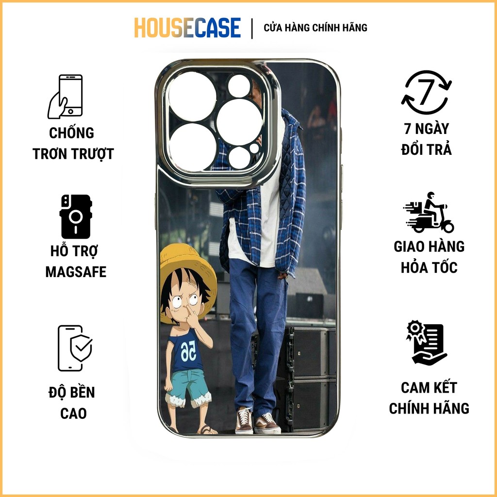 Ốp lưng iPhone Luffy Travis Scott TPU cứng bóng cho iphone 11-17 Pro Max Plus Xs full viền