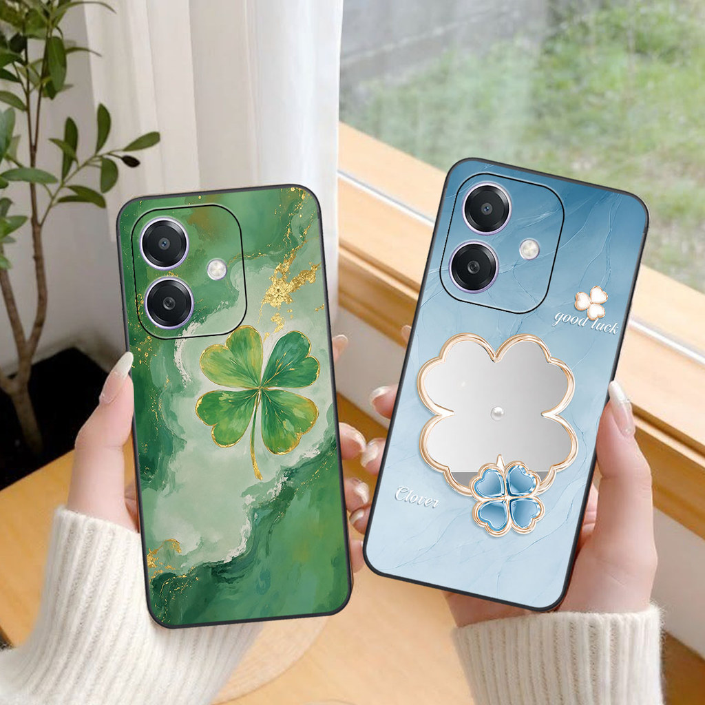 Ốp lưng Oppo A3 / A3x / A3i 5G in hình cỏ 4 lá, may mắn, dễ thương