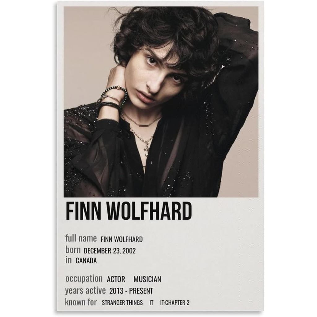 QIANC Finn Wolfhard Poster Poster Tranh Trang Trí Canvas Treo Tường Nghệ Thuật Phòng Khách Áp Phích 