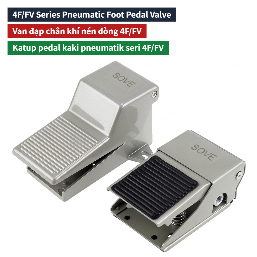 FV Series Foot Valve 3/2 4/2 Way Pneumatic Foot Control Valve Zinc Alloy Durable