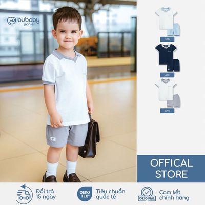BU Baby Bộ cộc tay Polo cổ V, bộ polo trẻ em mềm mát, bộ hè | Quần áo cao cấp mềm mịn | PPN130600
