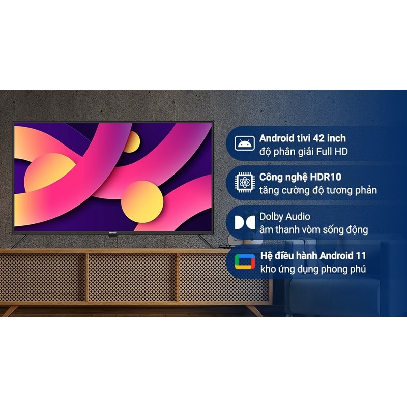 Android Tivi Sharp 42 inch 2T-C42EG2X - THÁI LAN Phân phối chính hãng