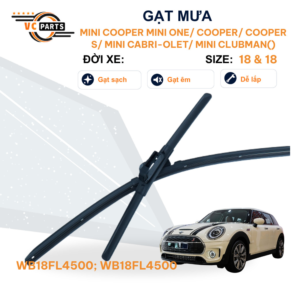 Gạt Mưa Thân Mềm Schaeffler Kích Thước 18 & 18 Cho MINI COOPER MINI ONE/ COOPER/ COOPER S