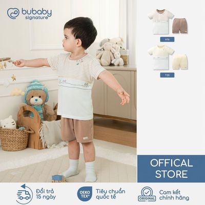 BU Baby Bộ cộc tay co giãn, bộ cộc tay trẻ em 1–5 tuổi mềm mát | Quần áo cao cấp mềm mịn | SVS130100