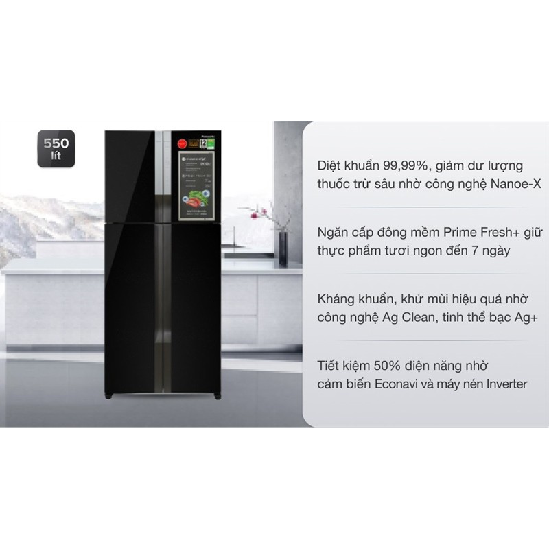 Tủ lạnh Panasonic Inverter 550 lít NR-DZ601YGKV - Việt Nam (có làm đá) Chính hãng Phân Phối