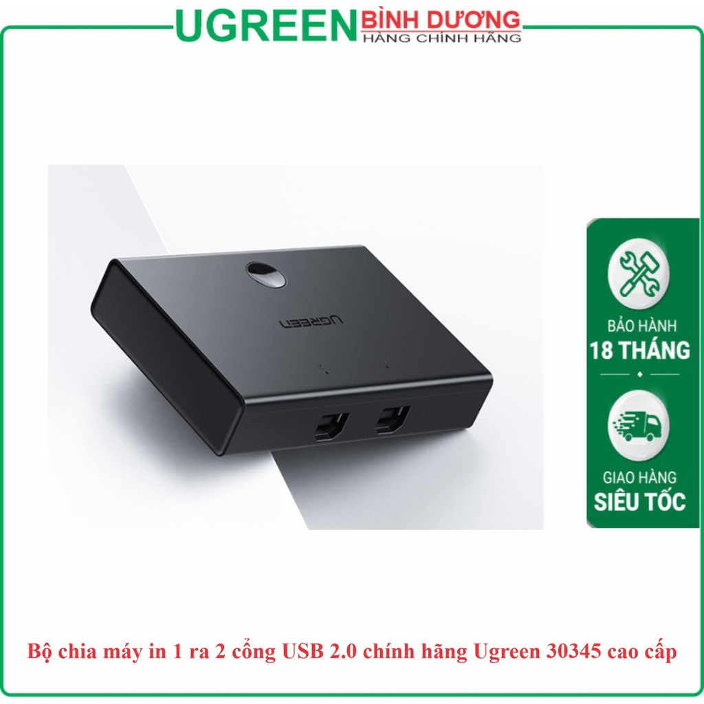 Hub chia 1 máy in dùng chung 2 máy tính USB 2.0 Ugreen (30345)