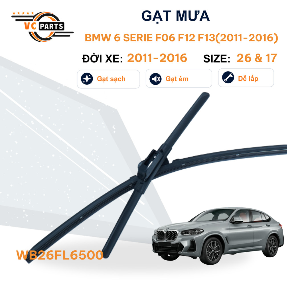 Gạt Mưa Thân Mềm SCHAEFFLER Kích Thước 26 & 17 Cho BMW 6 SERIE F06 F12 F13 2011-2016